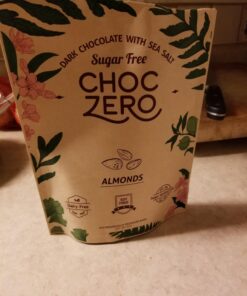 ChocZero's Keto Bark, Dark Chocolate Almonds with Sea Salt. Sugar Free, Low Carb. No Sugar Alcohols, No Artificial Sweeteners, All Natural, Non-GMO (2 bags, 15 servings/each) Almond 23 71FUlJT3jwL
