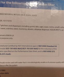 AQUA CREST Replacement for Brita® Water Filter, Pitchers and Dispensers, Classic OB03, Mavea® 107007, and More, NSF Certified Pitcher Water Filter, 1 Year Filter Supply, 6 Count 6 Count (Pack of 1) 49 71FV8asXFpL
