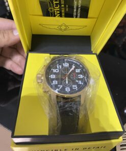 Invicta Men's I-Force Left Handed Quartz Watch with Leather Strap, Black (Model: 3330) 32 71FVKJ8mh3L