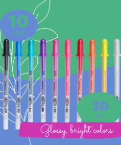 Alternative view of SAKURA Glaze 3D Ink Pen - 3D Ink Pen for Lettering, Drawing, Ornaments, & More - Assorted Colored Ink - 10 Pack 10 Count (Pack of 1) Multicolor