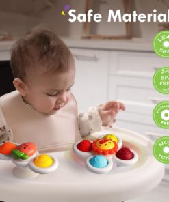 3PCS ALASOU Pop up Suction Cup Spinner Toys for Baby Christmas Stocking Stuffers Gifts|Novelty Spinning Tops Bath Toys for Kids Ages 1-3|Sensory Toys for Toddlers 1-3 Year Old Boy Birthday Gift Carrot 18 71FWP1FAFrL