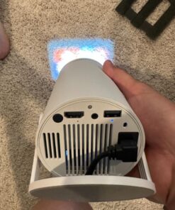 Mini Projector, Magcubic HY300 Auto Keystone Correction Portable Projector, 4K/ 200 ANSI Smart Projector with 2.4/5G WiFi, BT 5.0, 130 Inch Screen, 180 Degree Flip, Round Design, Home Video Projector white 31 71FX6M4YPcL