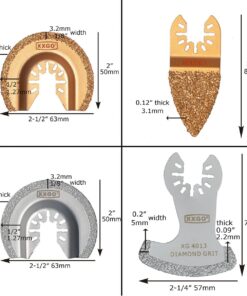 XXGO 4 Pcs Diamond Carbide Oscillating Multi Tool Semi Circle Finger Segment Swing Grit Grout Saw Blades XG4004 Assorted Carbide Diamond Blades - 4 Pcs 13 71FXKF5r8dL