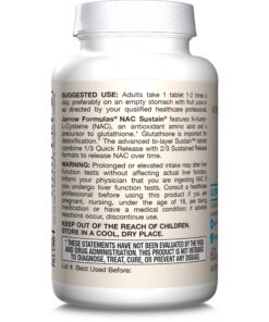 Jarrow Formulas N-A-C Sustain 600 mg - Antioxidant Amino Acid Supplement - 60 Sustain Tablets - Supports Liver & Lung Function - Precursor to Glutathione - 60 Servings (PACKAGING MAY VARY) 26 71FXWS0UpFL