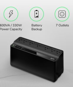 APC UPS Battery Backup and Surge Protector, 600VA Backup Battery Power Supply, BE600M1 Back-UPS with USB Charger Port UPS Plus USB Charger 24 71FXn5M6yqL