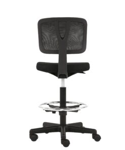 Amazon Basics Mid-back Mesh Office Drafting Chair Stool with Adjustable Footrest, Black No Arms 40 71FY4EHcjGL