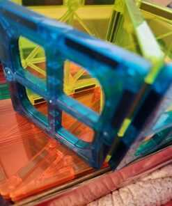 cossy 120Pcs Magnet Tiles Magnetic 3D Building Blocks Set Educational Construction Toys for 3+ Year Kids with Stronger Magnets, Rivets-Fastened, Educational, Recreational, Conventional 120 56 71FYVqaO8CL