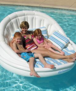 70-Inches Inflatable White and Blue Striped Floating Swimming Pool Sofa Lounge Raft 6 71FYnldhC0L