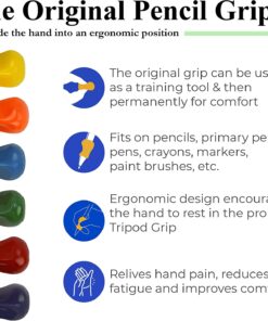 The Pencil Grip Pencil Grips, Universal Ergonomic Writing Aid For Righties And Lefties, Glitter Pencil Grippers, Assorted Colors, 6 Count - TPG-11206 6 Count (Pack of 1) 12 71FZEn5juNL