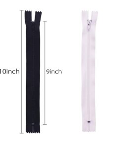 Alternative view of YAKA 50pcs Black & White Nylon Coil Zippers Tailor Sewing Tools Garment Accessories 9 Inch White and Black