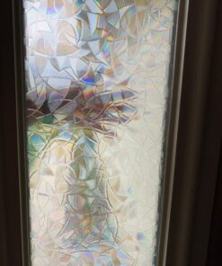 CottonColors Window Privacy Film Decorative Window Clings 3D Window Decals Static Stickers Rainbow Effect No-Adhesive Sliding Door Glass Films UV Blocking for Home, 11.8x78.7 Inch 11.8 by 78.7 In 42 71FaiQdCyNL