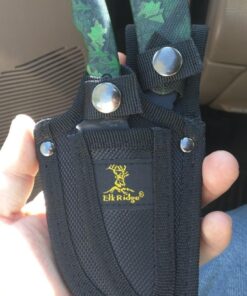 Elk Ridge-Outdoors 2-PC Fixed Blade Hunting Knife Set-Black Stainless Steel Skinner&Gut Hook Blades,Camo Coated Nylon Fiber Handles,Nylon Sheath-Hunting,Survival-ER-300CA,7-Inch/6.5-Inch Overall 43 71Fb7My0bLL