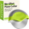 Kitchy Pizza Cutter Wheel with Protective Blade Cover, Ergonomic Pizza Slicer (Green) Green