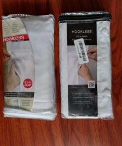 Title: Hookless® It’s A Snap!® Fabric Snap-In Shower Curtain Liner, Water-Repellant, Easy Install, White Color 70 x 54in 27 71FcTPW0XML
