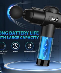 TOLOCO Massage Gun Deep Tissue, Back Massage Gun for Athletes for Pain Relief, Percussion Massager with 10 Massages Heads & Silent Brushless Motor, Christmas Gifts for Men&Women, Black 34 71Fcby01JL 1
