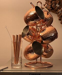 Spectrum Diversified Euro 6 Holder, Countertop Mug Tree, Mugs & Tea Cup Storage Rack, Coffee Counter Bar Accessory & Kitchen Organizer, 1 Count (Pack of 1), Copper 1 Count (Pack of 1) 23 71FcyQTlKL