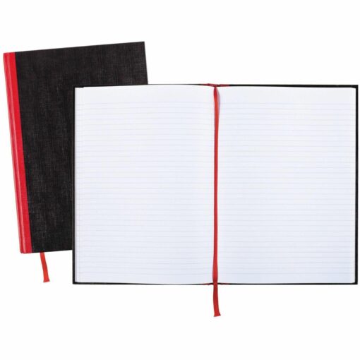 Black n' Red Notebook, Durable Hardcover, Premium Optik Paper, Scribzee App Compatible, Environmentally Friendly, Secure Casebound Binding, 11-3/4" x 8-1/4", 96 Double-Sided Ruled, 1 Count (D66174) Large