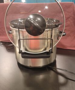 Slow Cooker Lid Holder for Cooking, Hand Free Pot Lid Organizer Fits Most Slow Cookers, Stainless Steel Pot Lid Rack with Silicone Sink Keeps Countertop No Mess (Black, 2 Pack) Black 47 71Fe0ACMUnL