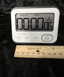 Digital Kitchen Timer Magnetic Loud Alarm, Large LCD Screen Silent/Beeping Multi-Function for Teachers Classroom Kids, Black 27 71FeBuUs1L