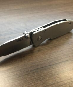 CRKT Squid Folding Pocket Knife: Compact EDC Straight Edge Utility Knife with Stainless Steel Blade and Framelock Handle Silver Stonewash 37 71FfdweCPRL