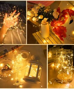 Alternative view of MUMUXI 32 Pack Fairy Lights Battery Operated (Included) 7.2Ft 20 LED String Lights Waterproof Copper Wire Fairy Lights Starry Firefly Lights for Wedding Party Jars Christmas Decorations, Warm White 7.2 Ft-32 Pack-20 LED