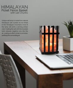 Himalayan Glow 1333 Metal Basket Lamp-Dimmer Switch & ETL, Certified Cord, Pink Salt 19 71FgH cQVTL