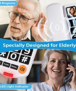 Large Button Phones for Seniors Sangyn Corded Landline Telephone with Volume Control Big Button and One-Touch Dialing for Visually Impaired Amplified Ringer for Hearing Impaired White 11 71FguOe pL