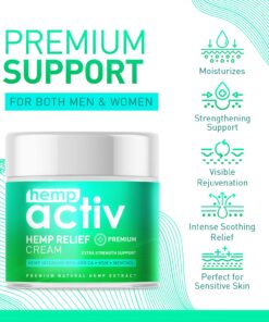 HEMPACTIV Joint & Muscle Relief Cream, Infused with Hemp, Menthol, MSM & Arnica, Soothe Discomfort in Your Back, Muscles, Joints, Neck, Shoulder, Knee, Nerves - 2 Fl Oz 2 Fl Oz (Pack of 1) 19 71Fhwd2Y3YL