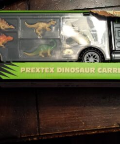 PREXTEX 16" Dinosaur Truck Carrier Playset with 6 Mini Plastic Dinosaurs, Dinosaur Toy Trucks for Toddler Boys 3 to 5 Years Old 21 71FiPeobA3L