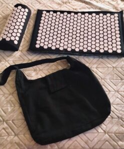 Dr Relief Acupressure Mat 28" x 17" - Shiatsu Intervention Mat & Pillow Gift Set - Quick Back & Neck Pain Relief for Men & Women, Cushion for Sciatica, Trigger Point Therapy, Stress Relief Black/White Spikes 26 71FjcKzRcBL 1