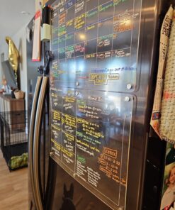 Magnetic Acrylic Calendar for Fridge,2 Pack 12"x16" Clear Fridge Calendar Dry Erase Magnetic Planning Boards Set Includes 6 Colorful Highlight Markers,Magnetic Pen Holder and Erase Towel Monthly Planner+Weekly Planner 41 71FjpzLuccL