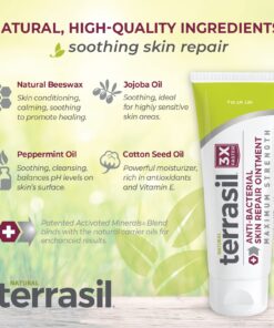 Terrasil Skin Repair Cream MAX, Natural Ingredients, Zinc Oxide Ointment for Folliculitis and Boil Symptoms, All Purpose First Aid Supplies, Anti Itch Cream, 50g 12 71FkQLgHzaL