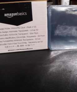 Amazon Basics Clear Name ID Badge Holder - Horizontal (Pack of 50) 50.0 15 71FlN1hCLXL