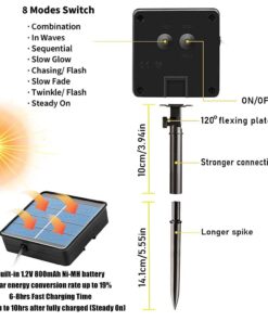 RUICHEN Solar Rope Lights Outdoor String Lights, 16.5 Ft 50 LED Tube Light Waterproof Copper Wire Fairy Lights for Garden Fence Yard Christmas Wedding Party (Blue) Blue 11 71FlmDGVzXL