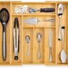 Dynamic Gear Premium Bamboo Drawer Organizer, Silverware Organizer, 100% Pure Bamboo, Adjustable Utensil Organizer, Kitchen Drawer Organizer, Silverware Tray for Drawer (6-8 slots) 6-8 slots 11 71FmG5X0r6L