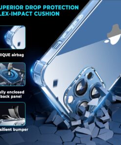 ORIbox for iPhone 12 Case for iPhone 12 Pro Case Clear,with 4 Corners Shockproof Protection,iPhone 12/12 Pro Clear Case for Women Men Girls Boys Kids,Case for iPhone 12/12 Pro Phone Clear 11 71Fml8NilrL
