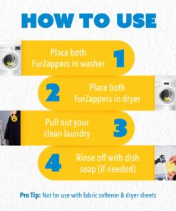 FurZapper Pet Hair Remover for Laundry, 2 Pack - Reusable Dog & Cat Hair Remover Tool As Seen on Shark Tank - Removes Pet Fur, Hair, Lint, Dander from Clothes & Laundry - One FurZapper Per Pet 2 Count 25 71FnDuVwoL