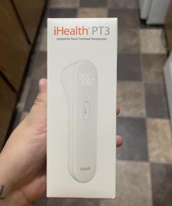 iHealth No-Touch Forehead Thermometer, Infrared Digital Thermometer for Adults and Kids, Touchless Baby Thermometer, 3 Ultra-Sensitive Sensors, Large LED Digits, Quiet Vibration Feedback, Non Contact White 48 71FoEzgvQhL