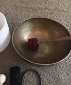 10" Large Master Healing Hand hammered Tibetan Singing Bowl ~ Great for Meditation, Yoga, Sound Bath, Mindfulness, Relaxation ~ Cushion, Wooden Mallet & Drumstick Included 25 71FpUyYHWFL