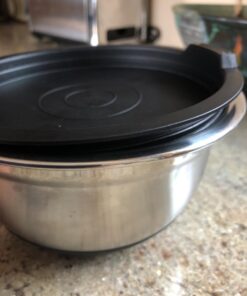 Bellemain Stainless Steel Non-Slip Mixing Bowls with Lids (4-Piece Set) 4 Piece Silver /Black 45 71FpijjhXL