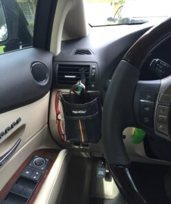 High Road Air Vent Mount Car Cell Phone Holder with Soft Lined Back Pocket and Front Mesh Storage Pocket Black 19 71FpjMPODyL