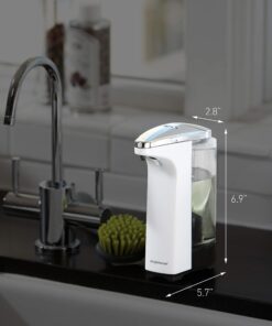 simplehuman 8 oz. Touch-Free Sensor Liquid Soap Pump Dispenser with Soap Sample, White 8 oz. Battery Operated 16 71FpzOVilNL