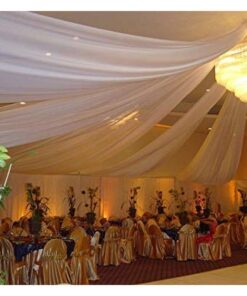 Sheer Voile Chiffon Fabric Draping Panels | 20 Yards 120" Wide White Voile Fabric | Use for Backdrop Curtain -Wedding and Special Events 13 71FqK5OUrBL