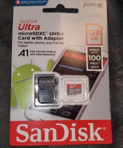 SanDisk 128GB Ultra MicroSDXC UHS-I Memory Card with Adapter - 100MB/s, C10, U1, Full HD, A1, Micro SD Card - SDSQUAR-128G-GN6MA 35 71FqLKD227L