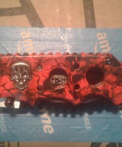 Tac Force Assisted Opening Rescue Glass Breaker Bright Red Skull Design Hunting Camping Tatical Pocket Knife 34 71FqPYNP20L