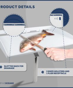 Five Oceans Boat Cutting Board, Fillet Table for Boat, Bait Table Premium Line, Rod Holder Mount, with Knife Slot, Plier Storage, Slotted Table Back, for Pontoon, Fishing Boats, Bass Boats - FO3936 14 71FqjMVHbXL