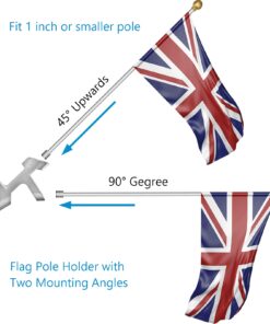 Flag Holder, Flag Bracket, Heavy Duty House Flag Pole Holder Bracket, Aluminum Mount - Stainless Steel Hardware - Strong and Rust Proof - 1" Inner Diameter (Silver-1Pack) Silver-1Pack 19 71FrFSjH2pS