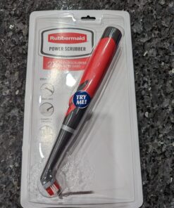 Rubbermaid Reveal Cordless Battery Power Scrubber, Gray/Red, Multi-Purpose Scrub Brush Cleaner for Grout/Tile/Bathroom/Shower/Bathtub, Water Resistant, Lightweight, Ergonomic Grip (1839685) 55 71FruyxHIL