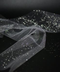 Sparkling Tulle Ribbon Roll Glitter Tulle Spool, 6 Inches by 25 Yards for Christmas Wedding Gift Wrapping Tutu Skirt, Party Decoration Silver 20 71FsRZnqUL