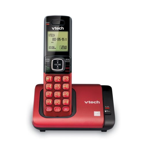 VTech CS6719-16 DECT 6.0 Phone with Caller ID/Call Waiting, 1 Cordless Handset, Red 1 Handset